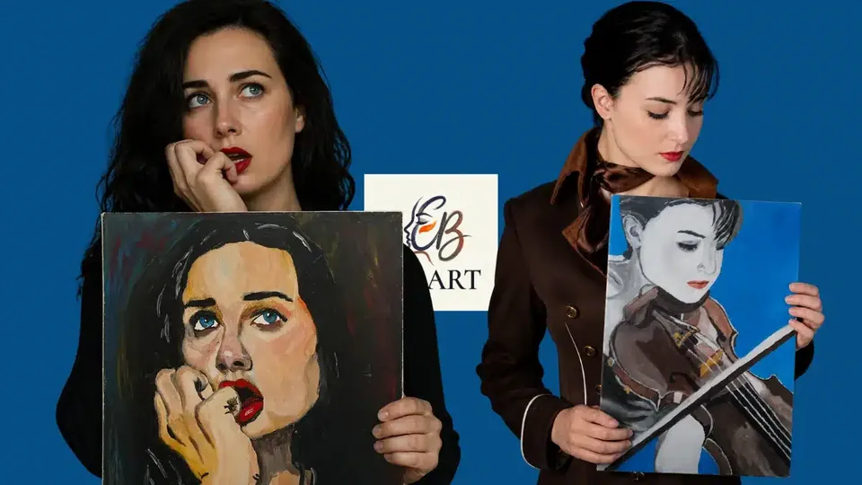 ציור שמן מקורי על קנבס, EB ART אלירן בר און