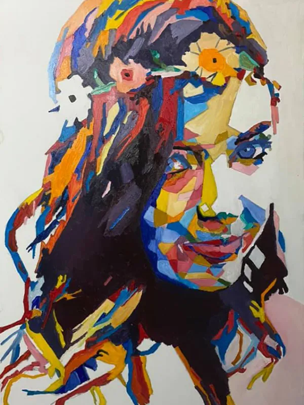 Untitled Artwork, a expressive abstract portrait by Eliran Bar on, 2025